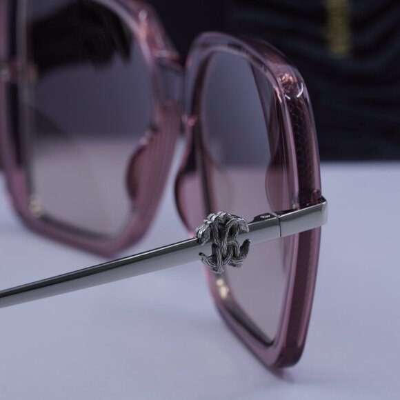 Roberto Cavalli SRC007 0D48 Square Sunglasses – Transparent Pink/Brown Gradient - Picture 11 of 11